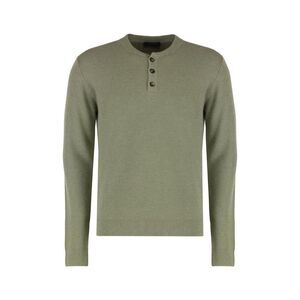 SLOWEAR Men's Ribbed Knit Henley Sweater Men GREEN Sweaters & Cardigans